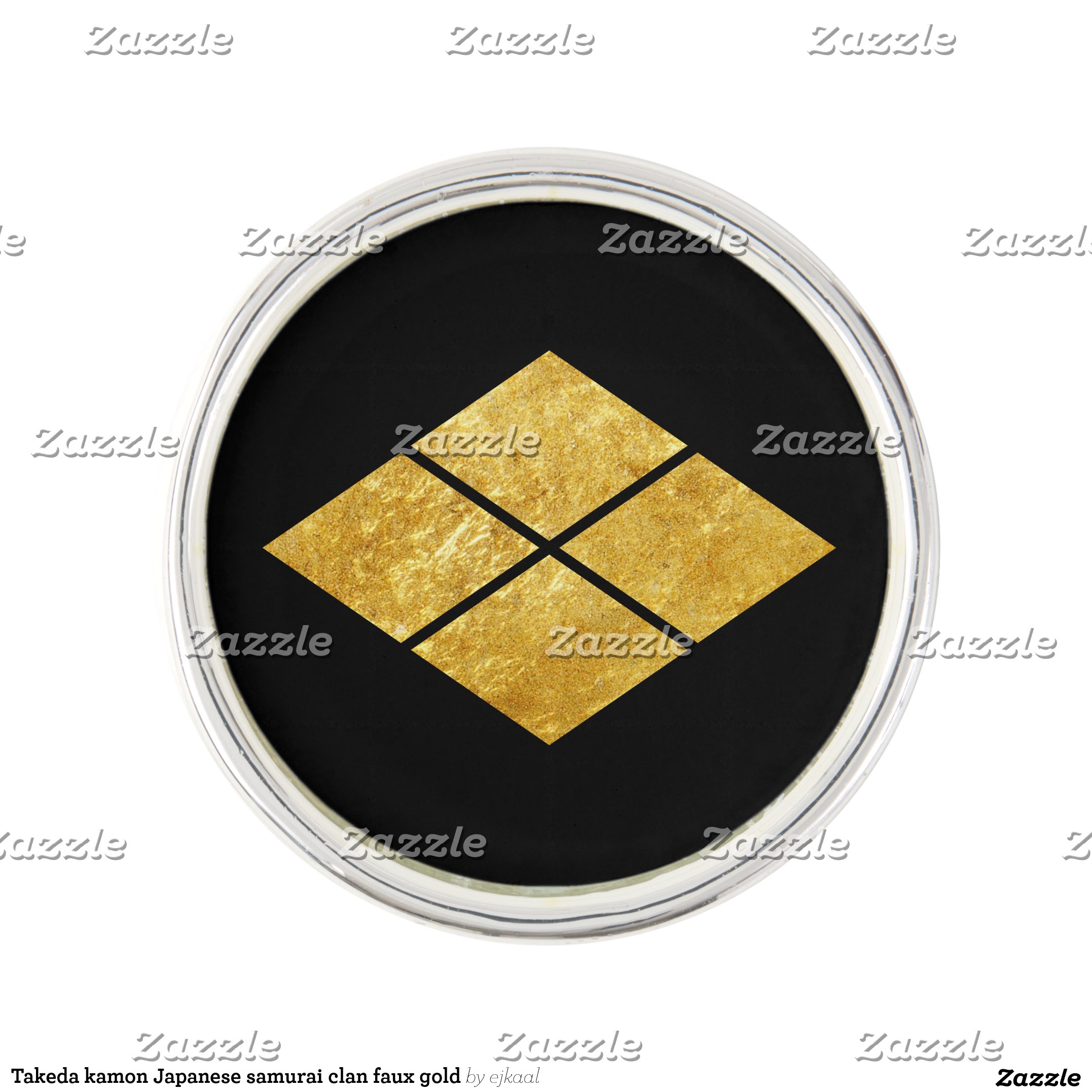 Takeda kamon Japanese samurai clan faux gold Pin