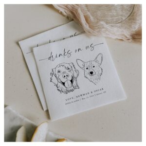 CHOOSE YOUR DOGS Wedding Dog Drinks On Us Napkins