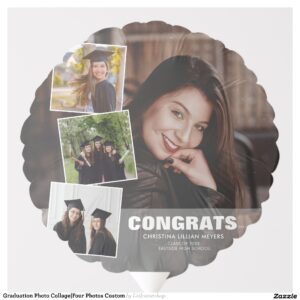 Graduation Photo Collage Four Photos Custom Balloon