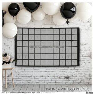 Class of -- Graduation 60 Photo - Can Edit Color Banner