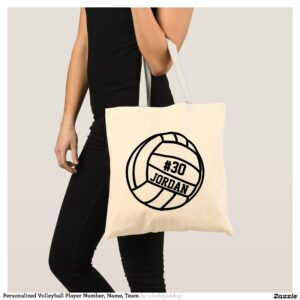 Personalized Volleyball Player Number, Name, Team Tote Bag