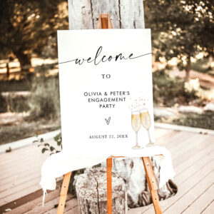 Engagement Party Welcome Sign Modern Minimalist