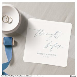 Dusty Blue The Night Before Rehearsal Dinner Napkins