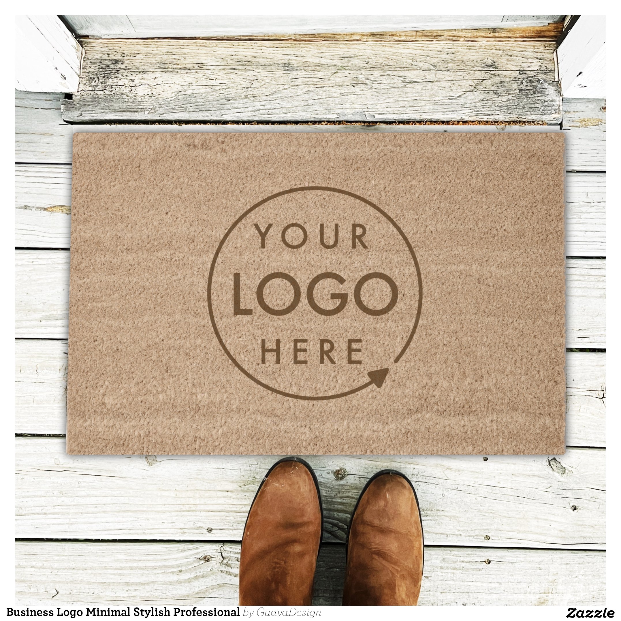 Business Logo Minimal Stylish Professional Fiber Doormat