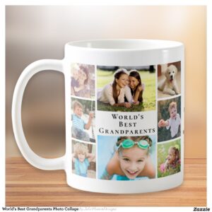 World's Best Grandparents Photo Collage Coffee Mug
