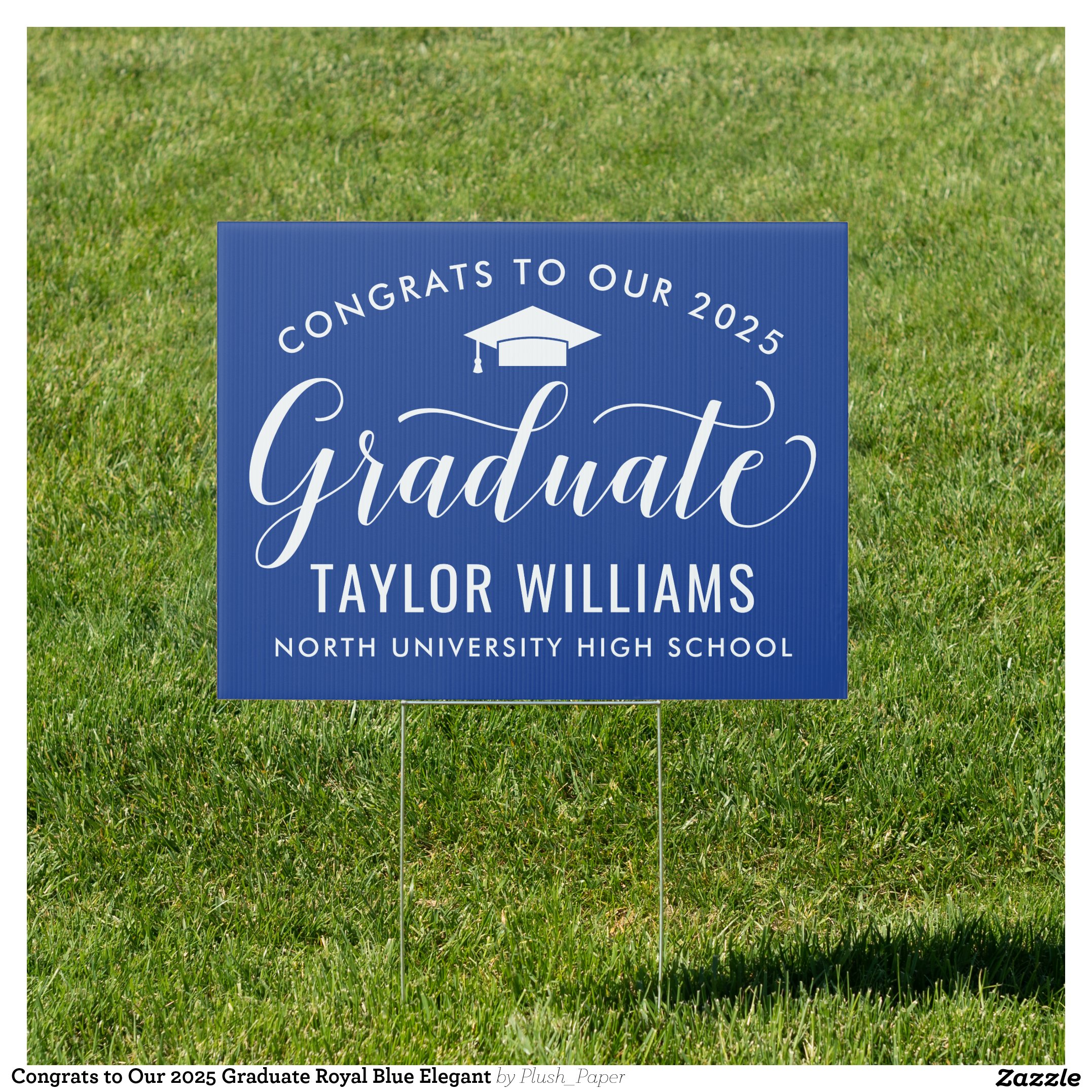Congrats to Our 2025 Graduate Royal Blue Elegant Sign