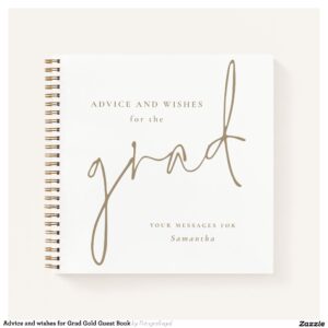 Advice and wishes for Grad Gold Guest Book