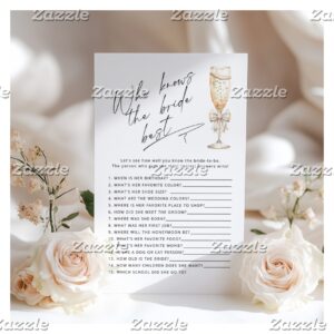 Who knows the bride best Pearls and Prosecco game