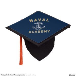 Vintage Gold Naval Academy Anchor Graduation Cap Topper