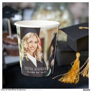 Class of 2025 Photo Graduation Paper Cups