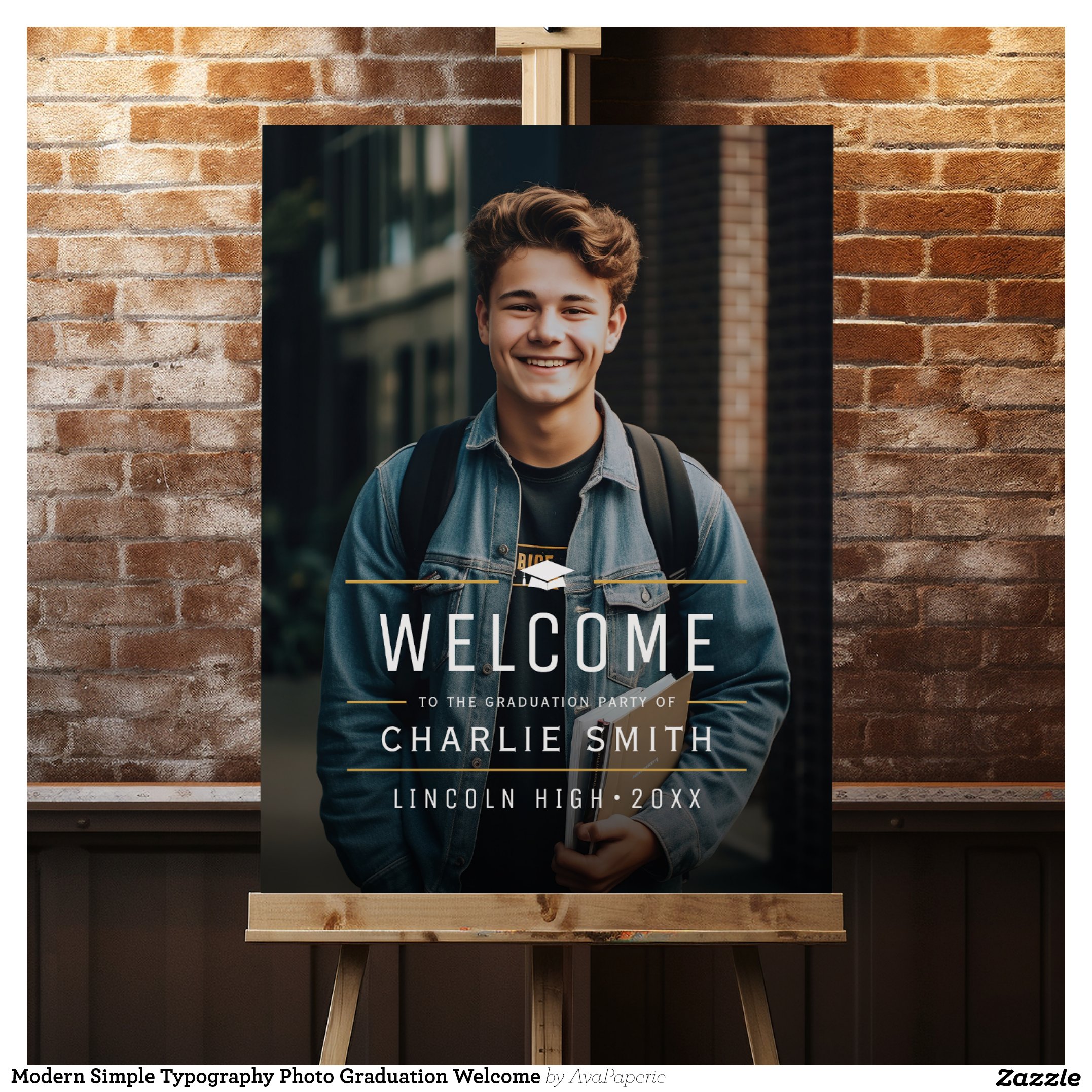 Modern Simple Typography Photo Graduation Welcome Foam Board