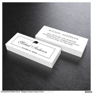 Graduation Name Card - Elegant Classic Insert Card