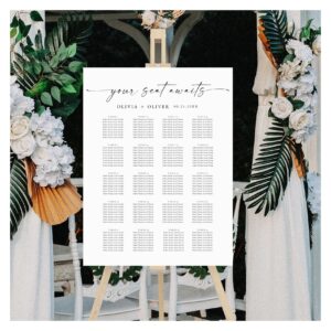 Elegant Minimalist 20 table Seating Chart Foam Board