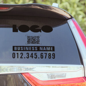 Business Logo QR on Vinyl square Car Window Bumper Sticker