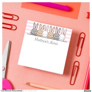 Cute Bunnies Personalized Post-it Notes