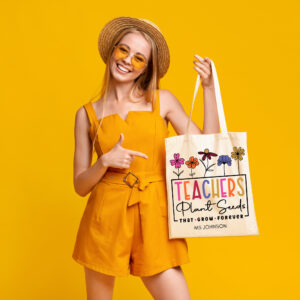 Modern Colorful Teacher's Appreciation Custom Tote Bag