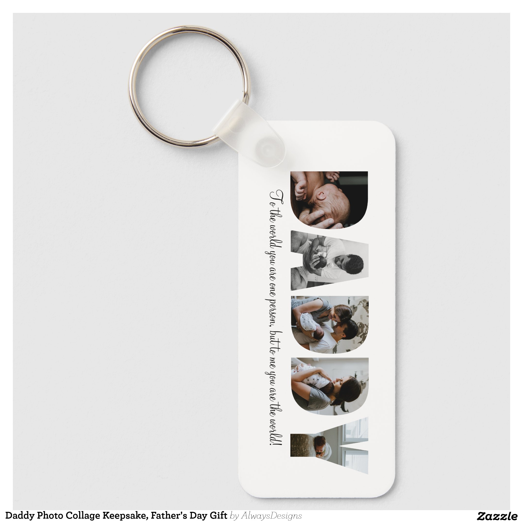 Daddy Photo Collage Keepsake, Father's Day Gift Keychain