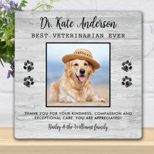 Veterinarian Gift Custom Pet Dog Photo Thank You Plaque
