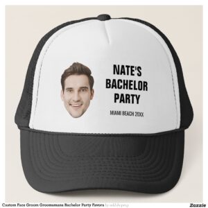 Custom Face Groom Groomsmans Bachelor Party Favors Trucker Hat