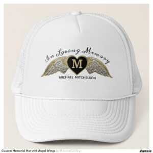 Custom Memorial Hat with Angel Wings