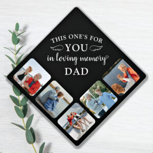 Memorial Modern Personalized Photo Collage Graduation Cap Topper