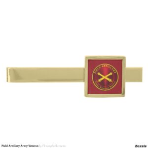 Field Artillery Army Veteran Gold Finish Tie Bar