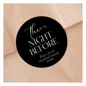 The Night Before Minimal Wedding Rehearsal Dinner Classic Round Sticker