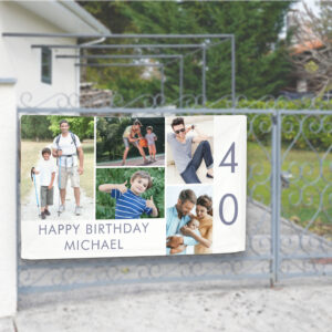Photo Collage 5 Picture 40th Birthday Banner