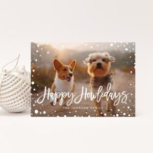 Happy Howlidays Snow Pet Christmas Photo Holiday Card
