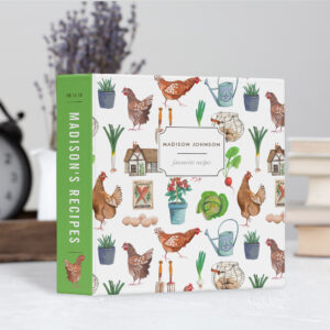 Rustic Green Farmers Market Chicken Recipe Binder