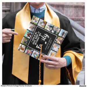 Modern Picture Collage Family Graduate Graduation Cap Topper