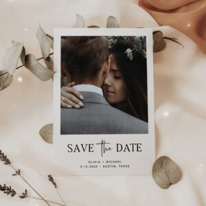 Minimalist Style One Photo Save The Date