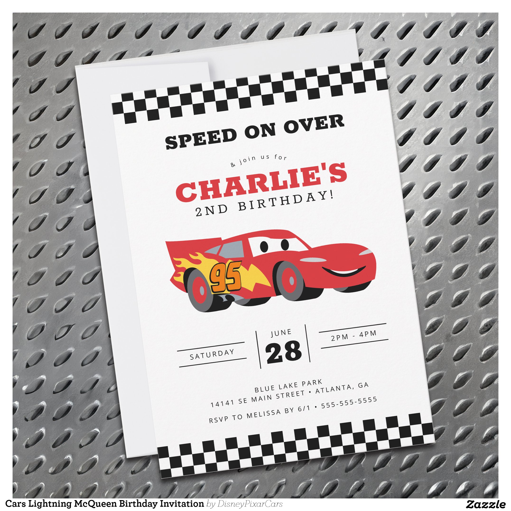 Cars Lightning McQueen Birthday Invitation