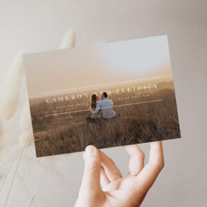 Minimalist modern arch photo Save the Date Invitation
