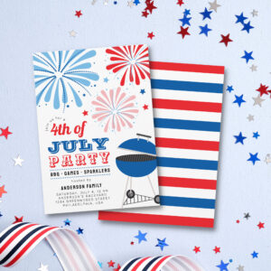 4th of July Fireworks BBQ Party Invitation