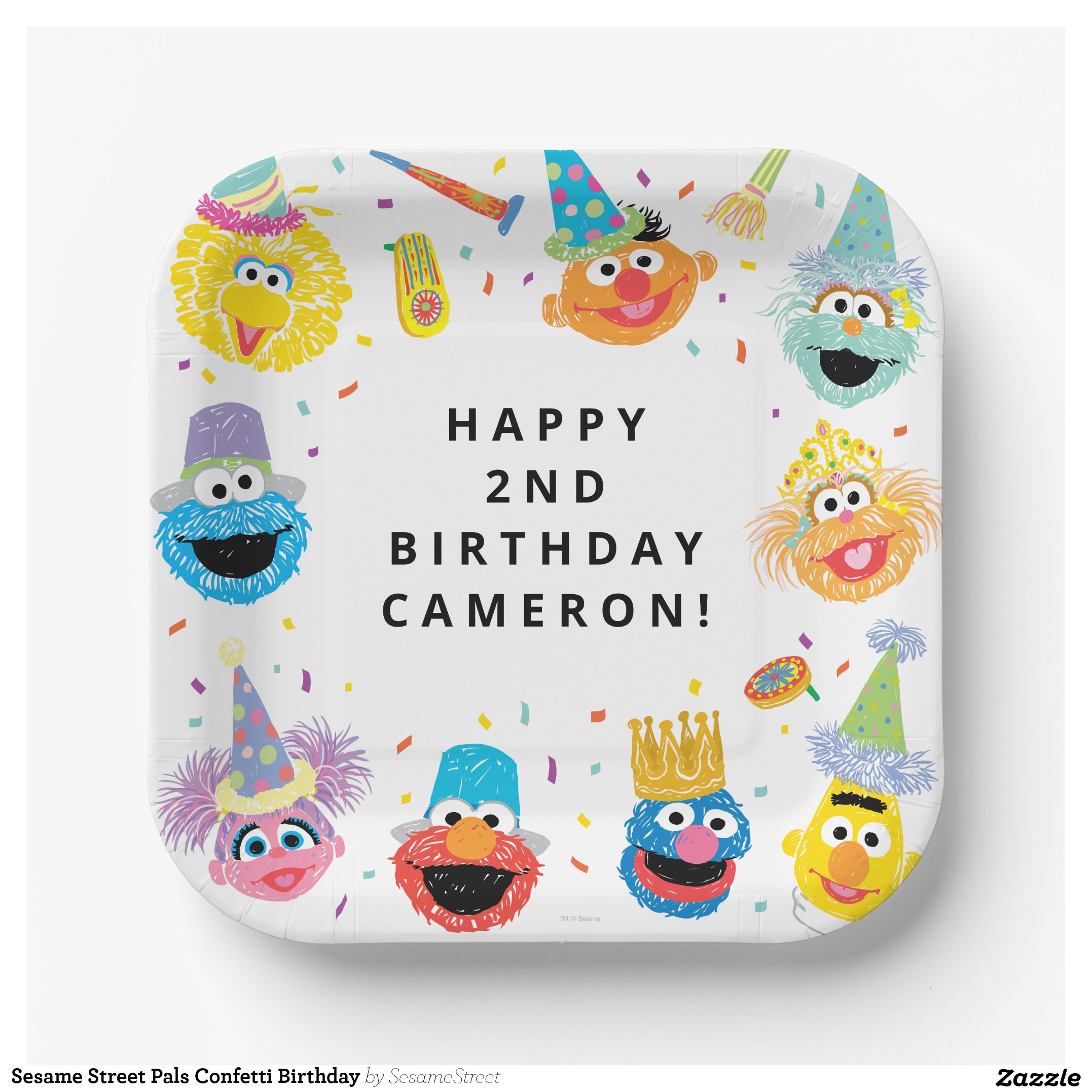 Sesame Street Pals Confetti Birthday Paper Plates