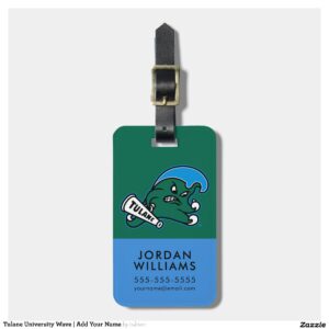 Tulane University Wave Add Your Name Luggage Tag