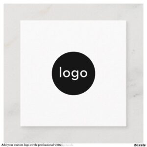 Add your custom logo circle professional white square business card