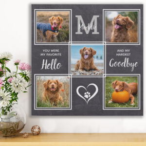 Pet Memorial Pet Loss Personalized Photo Collage Faux Canvas Print