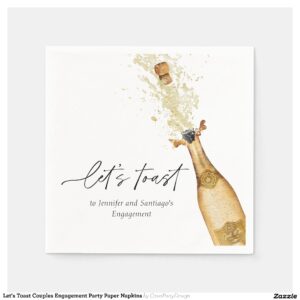 Let's Toast Couples Engagement Party Paper Napkins