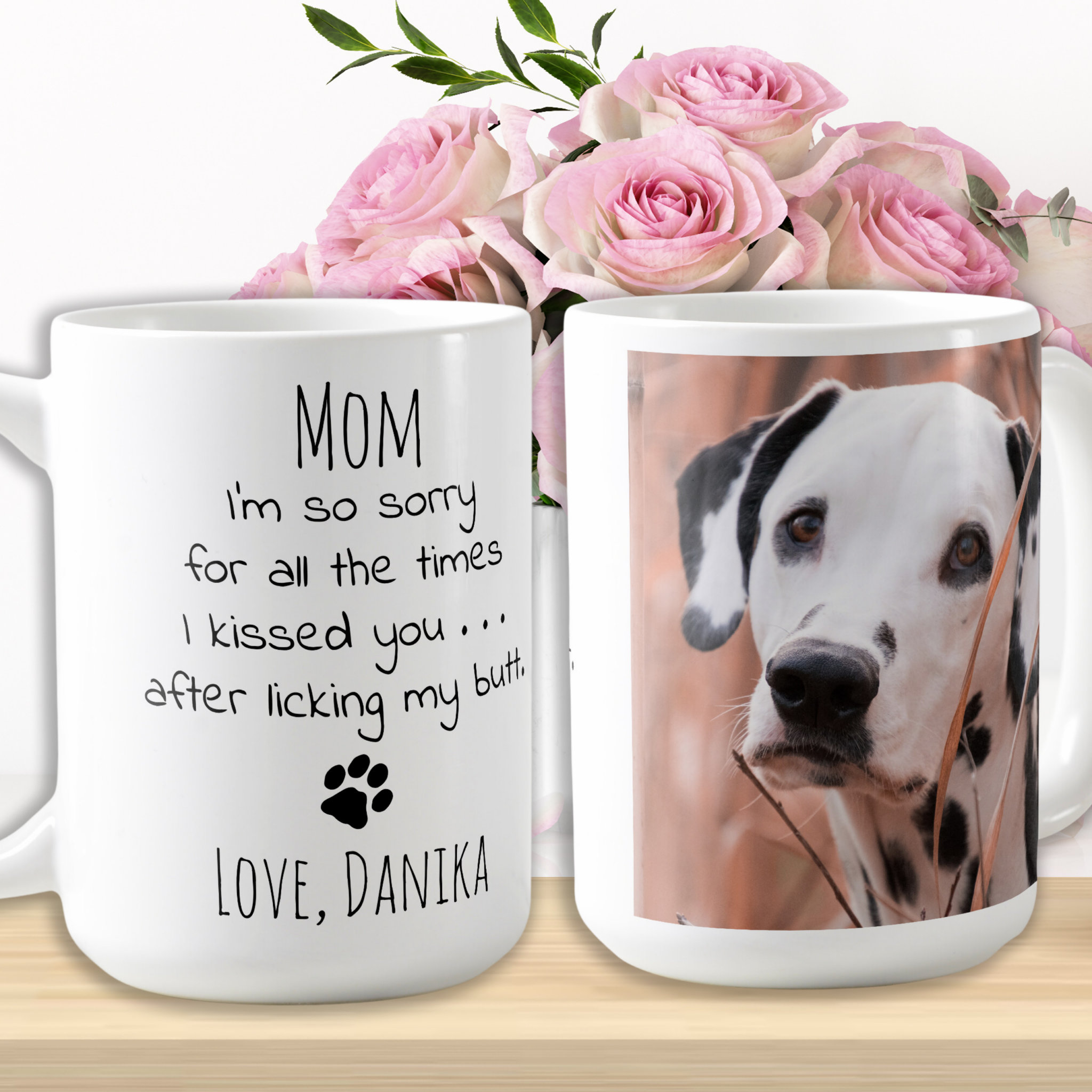 Personalized Pet Photo Funny Dog Mom Coffee Mug