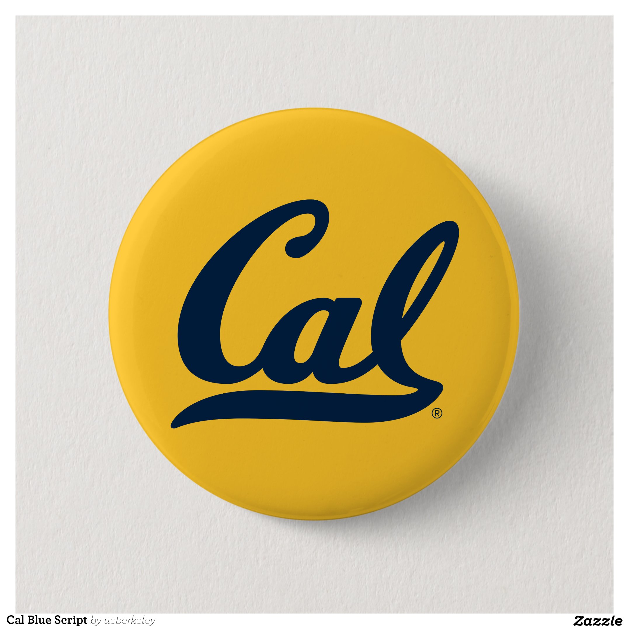 Cal Blue Script Button