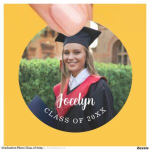 Graduation Photo Class of 2025 Classic Round Sticker