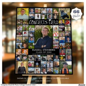 Congrats Grad 66 Photo Collage Custom Color Foam Board