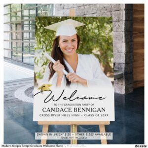 Modern Simple Script Graduate Welcome Photo Foam Board
