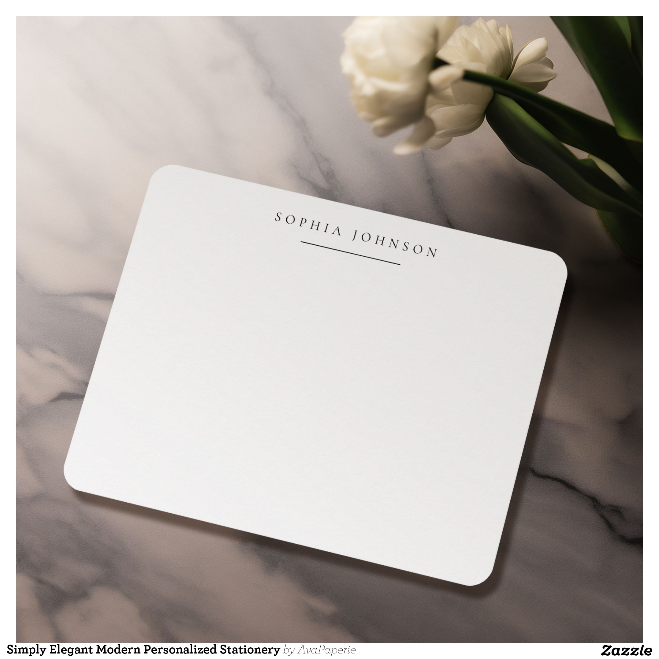 Simply Elegant Modern Personalized Stationery Note Card