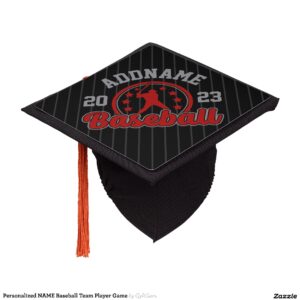 Personalized NAME Baseball Team Player Game Graduation Cap Topper