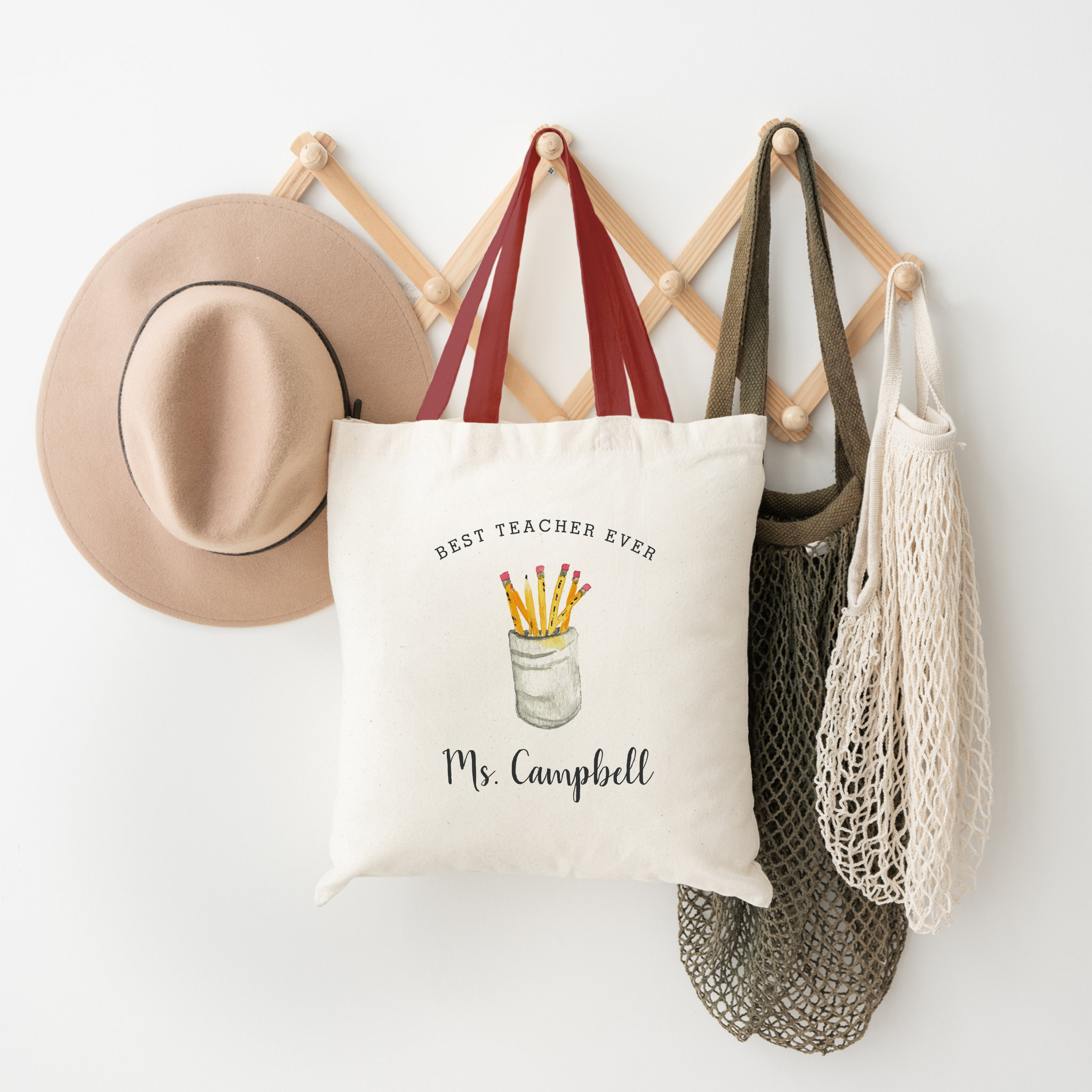 Best Teacher Ever Personalized Tote Bag