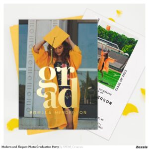 Modern and Elegant Photo Graduation Party Foil Invitation