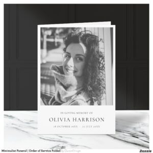 Minimalist Funeral Order of Service Folded Program